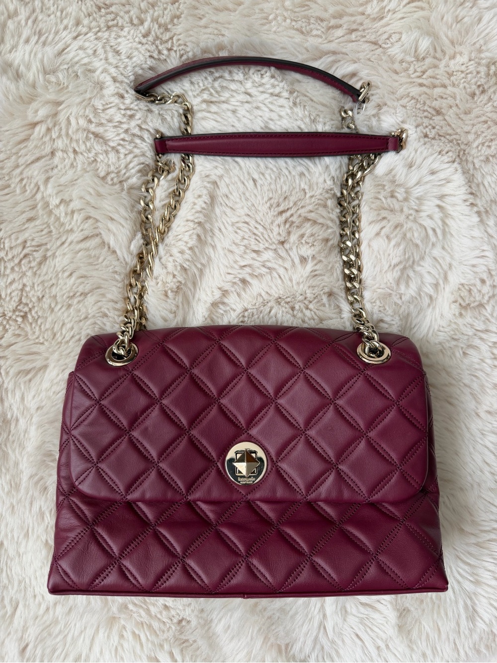 Kate Spade Natalia Small Flap Crossbody Bag in Blackberry